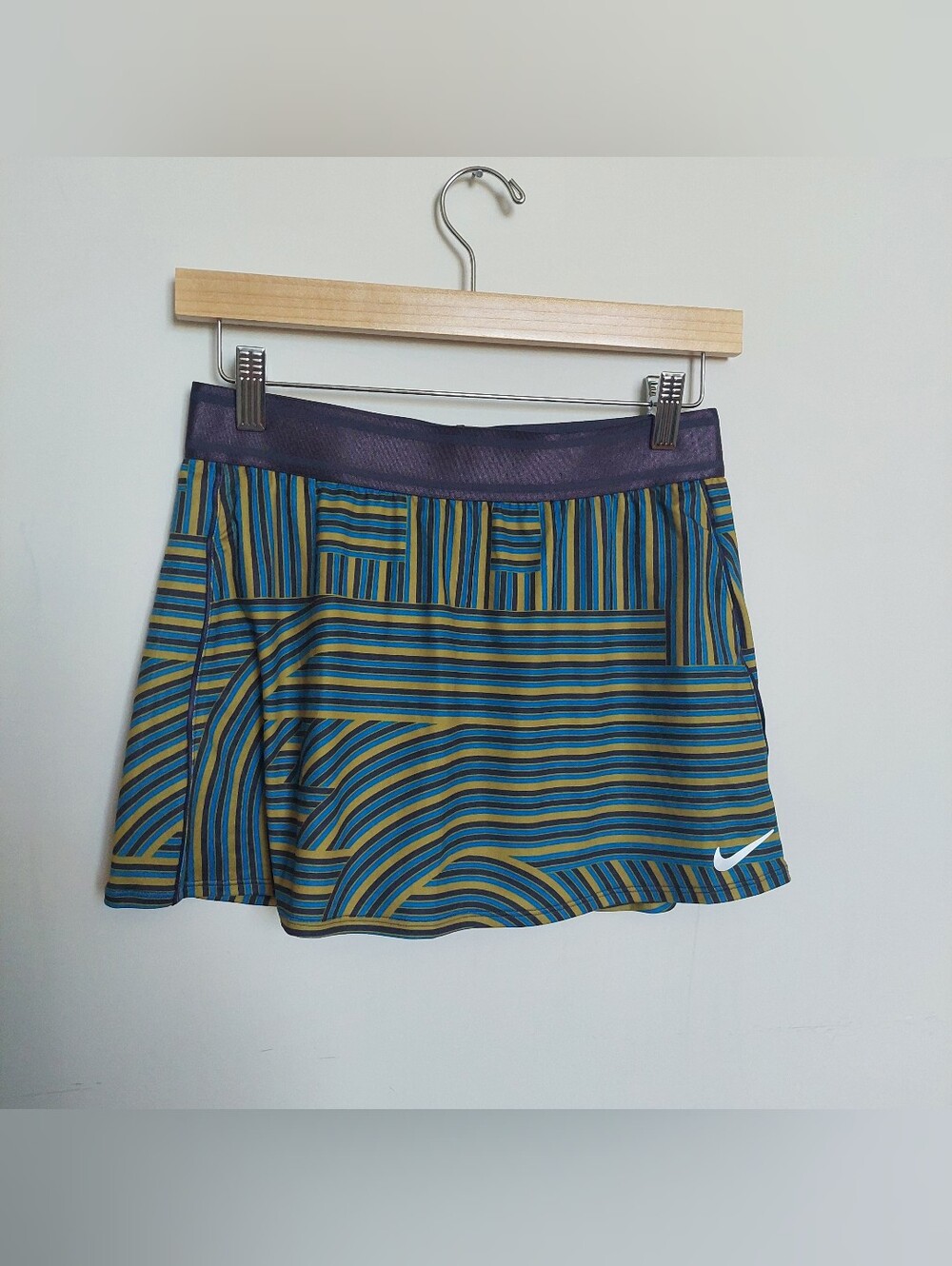 Nike Striped Blue & Olive Active Skort